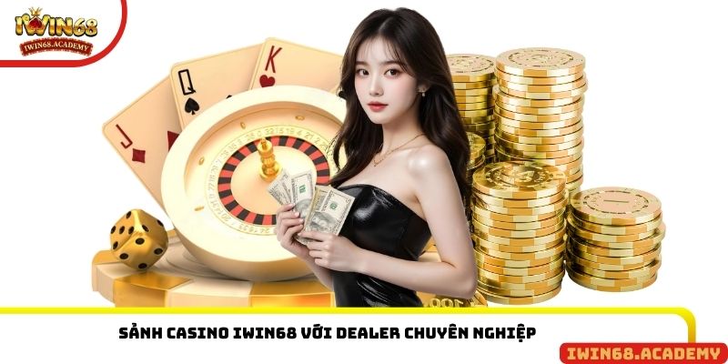 Sảnh casino IWIN68 với dealer chuyên nghiệp